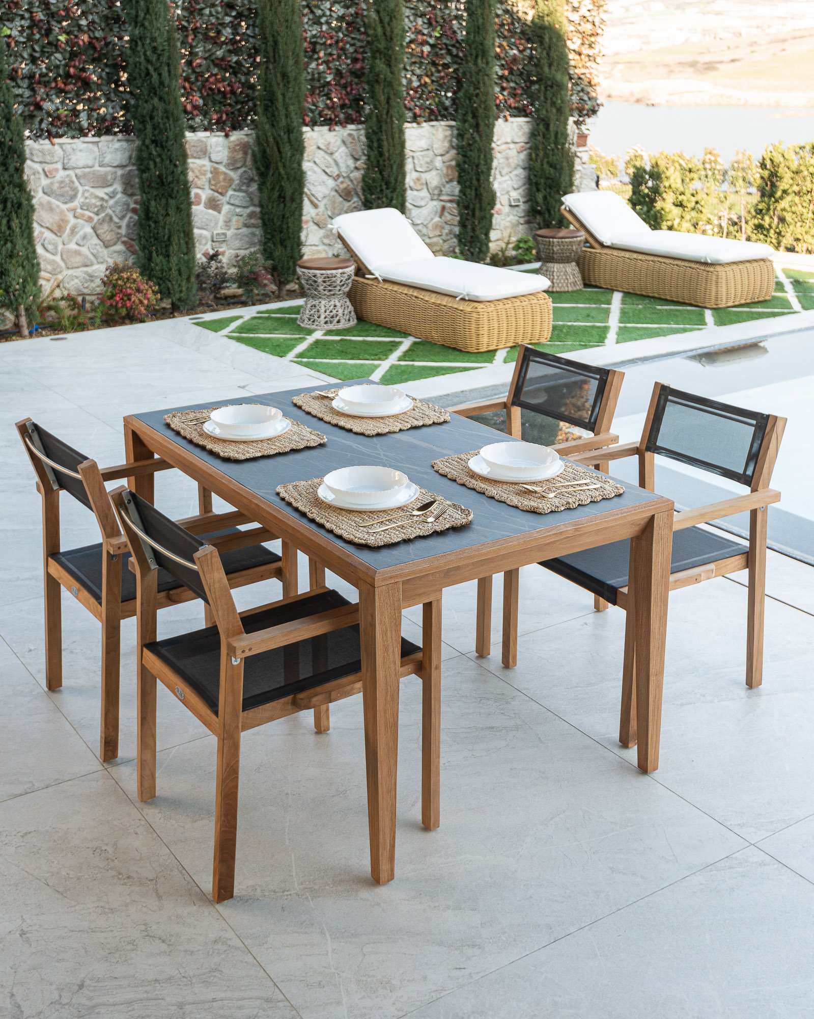 ASTRA  DINING TABLE  & CHARL ARM CHAIR